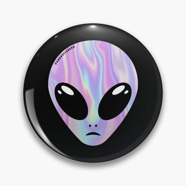 Item preview, Alien head - Holographic pink skin designed and sold by AreaStickers.