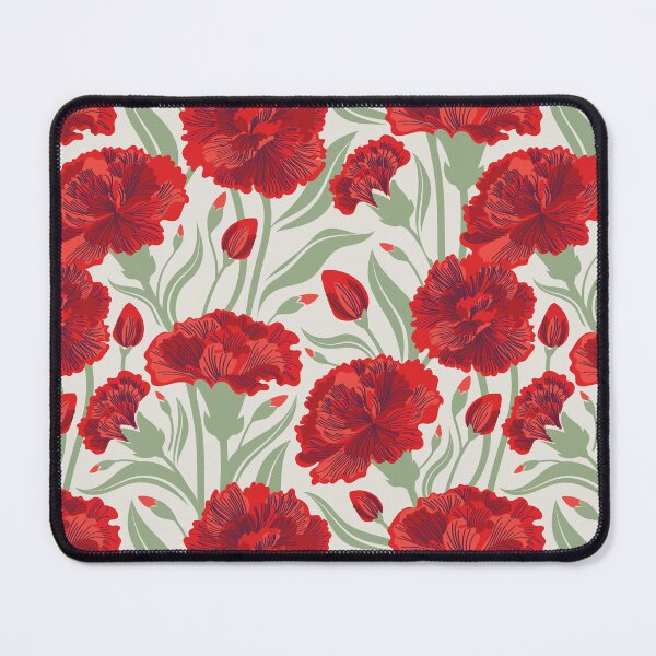 Item preview, Red carnation flowers // beige background vivid red coral and sage green clove flowers designed and sold by SelmaCardoso.