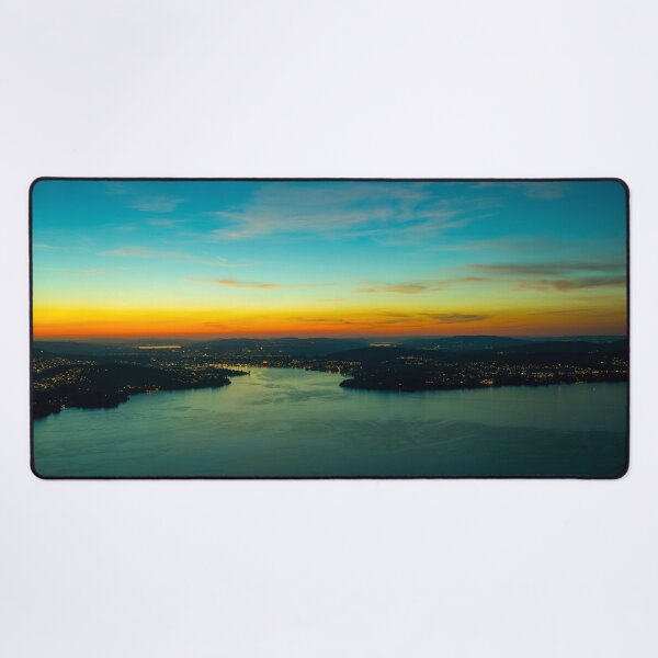 Item preview, Aerial View over Lake Lucerne and Mountain in Dusk designed and sold by Mats Silvan.