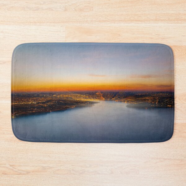 Item preview, Aerial View over Mountain and Lake and City Lucerne in a Dusk with Light Trails  designed and sold by Mats Silvan.