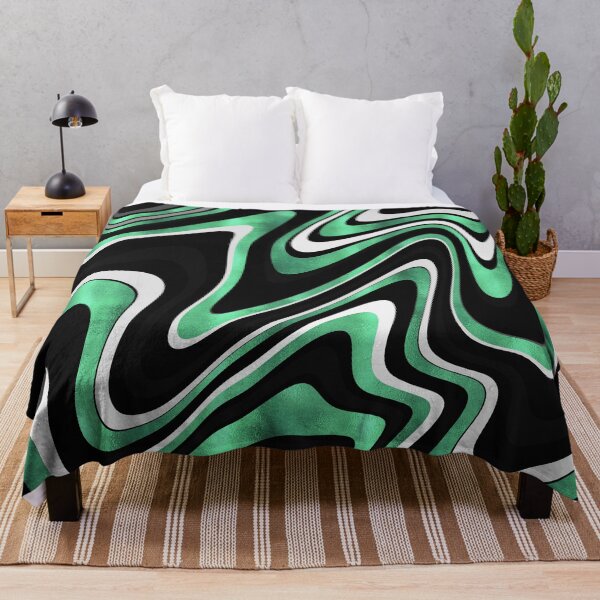 Item preview, Green Gray Abstract Swirl Retro Black Pattern designed and sold by InovArtS.