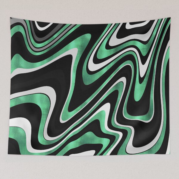 Item preview, Green Gray Abstract Swirl Retro Black Pattern designed and sold by InovArtS.