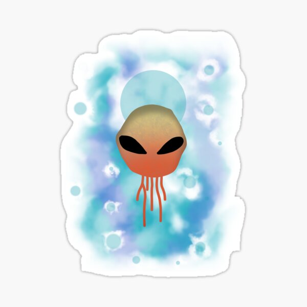 Floating Alien Jellyfish Sticker
