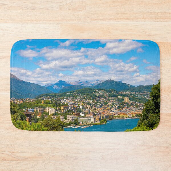 Item preview, City of Lugano with Lake and Mountain in a Sunny Day in Lugano designed and sold by Mats Silvan.