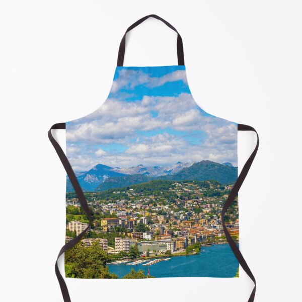 Item preview, City of Lugano with Lake and Mountain in a Sunny Day in Lugano designed and sold by Mats Silvan.