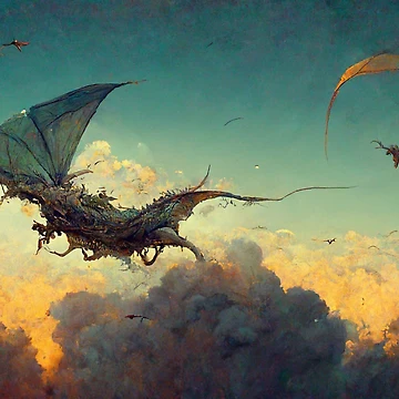 Artwork thumbnail, Flying Dragon In The Sky by RiotStore