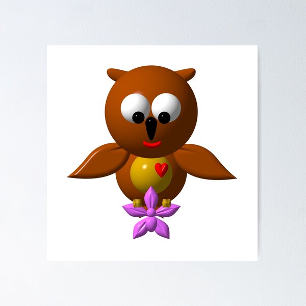 Item preview, Cute owl with orchid designed and sold by Artist4God.