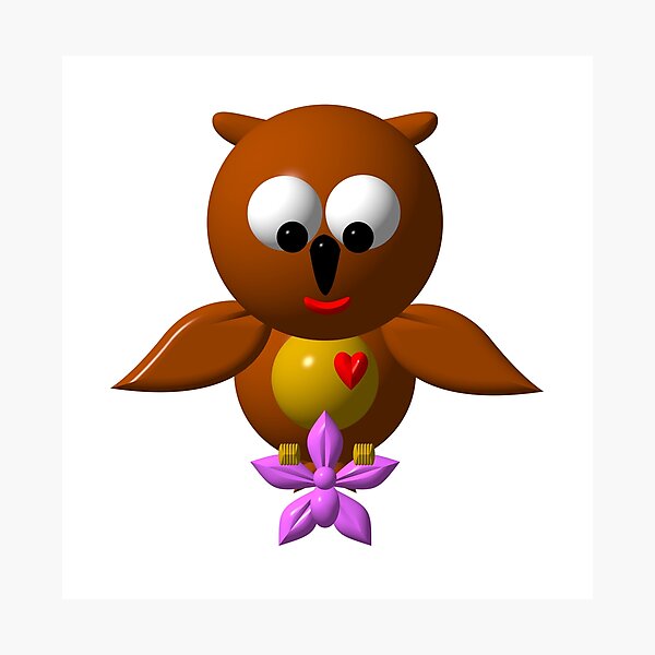 Item preview, Cute owl with orchid designed and sold by Artist4God.