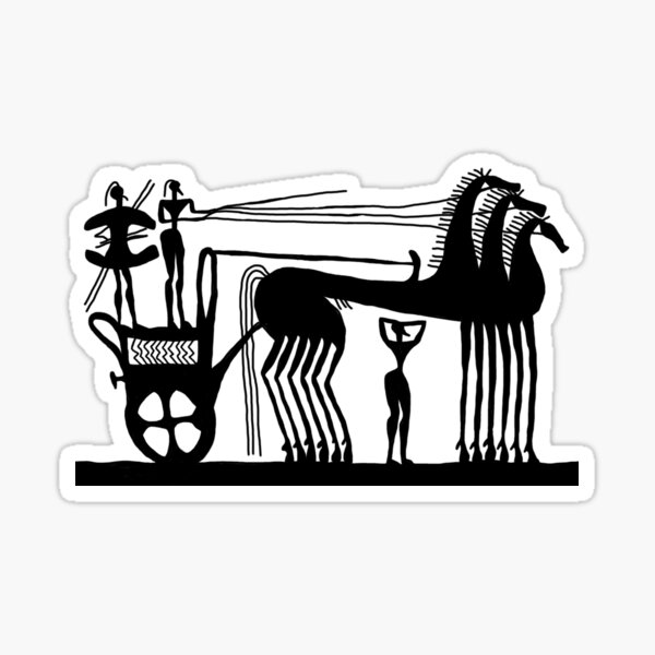 Ancient Greek Chariot in black Sticker