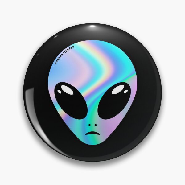 Artikelvorschau, Außerirdischer Kopf - Holografische blaue Haut entworfen und verkauft von AreaStickers.
