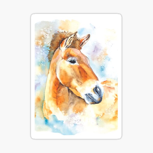 Aperçu de l'œuvre Peinture à l'aquarelle de cheval créée et vendue par Animanu.