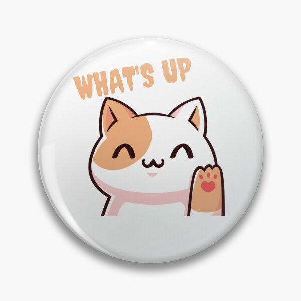 Item preview, what's up cute cat sticker designed and sold by sonicwork.