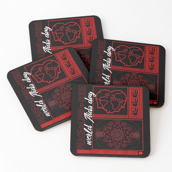 Item preview, HIV AIDS Awareness Month Peace Love Cure Red Ribbon World AI designed and sold by Axelhellquis.