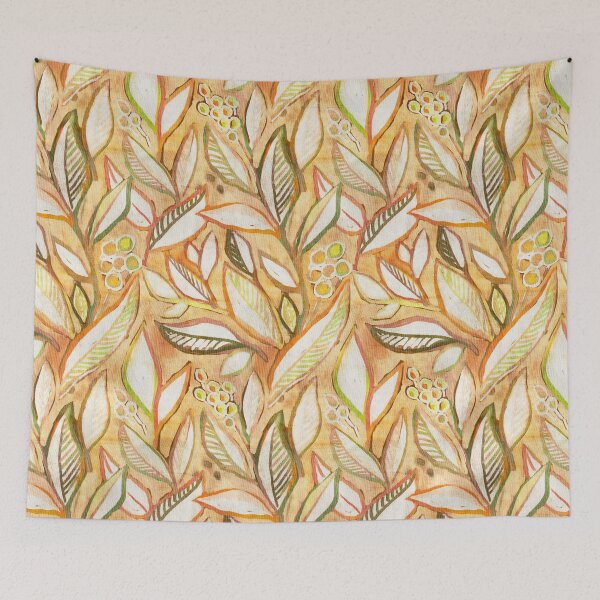 Item preview, Textured Painted Leaves in Warm Golden Tones and Olive Green designed and sold by micklyn.