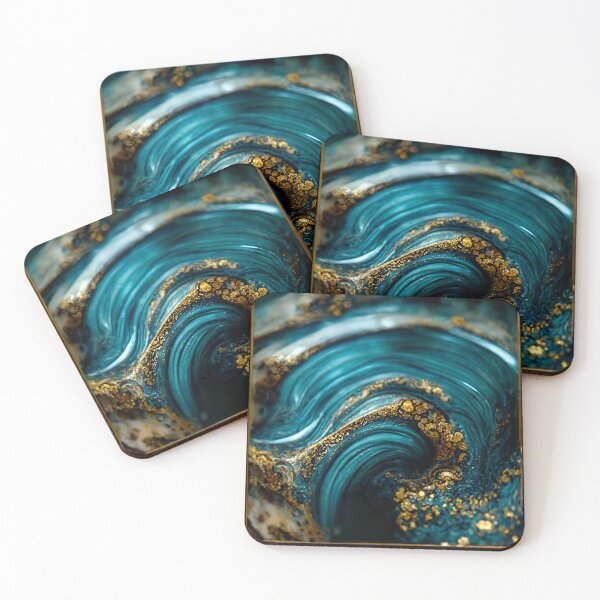 Item preview, Golden aqua swirl designed and sold by marbleco.