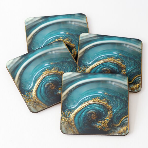 Item preview, Golden aqua swirl II designed and sold by marbleco.