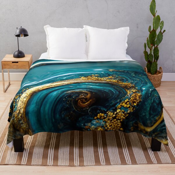 Item preview, Golden aqua swirl II designed and sold by marbleco.