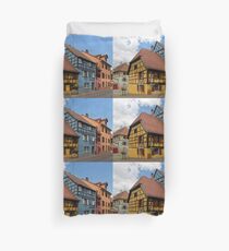 Colorful Half-Timbered Buildings Duvet Cover