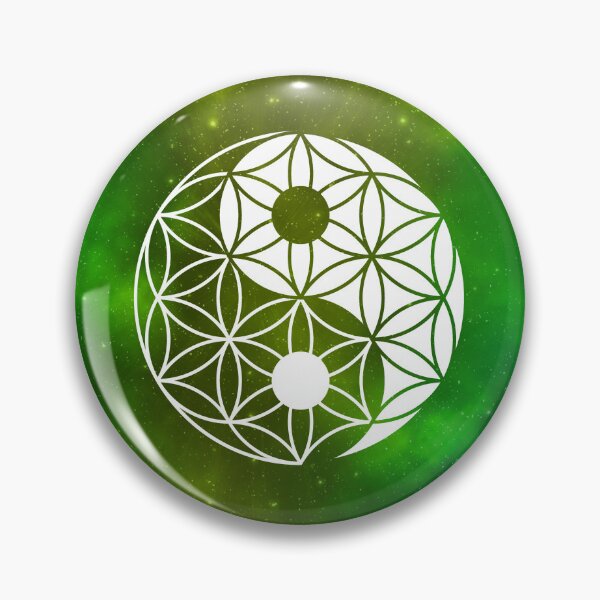 Item preview, Yin Yang Flower of Life   | Sacred Geometry | Green Nebula designed and sold by ghost888.