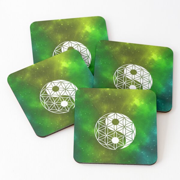 Item preview, Yin Yang Flower of Life   | Sacred Geometry | Green Nebula designed and sold by ghost888.