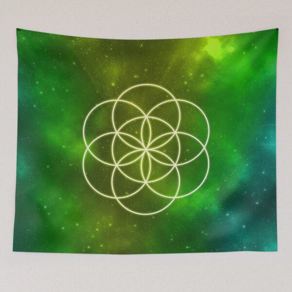 Item preview, Seed of Life | Sacred Geometry | Green Nebula designed and sold by ghost888.