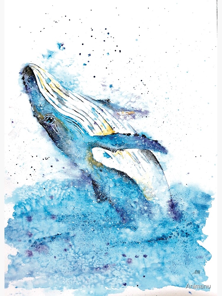 whale watercolor painting Poster by Animanu