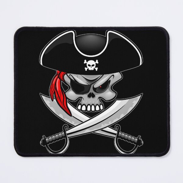 Item preview, Pirate Skull with Crossed Sabers and Red Bandana designed and sold by BluedarkArt.
