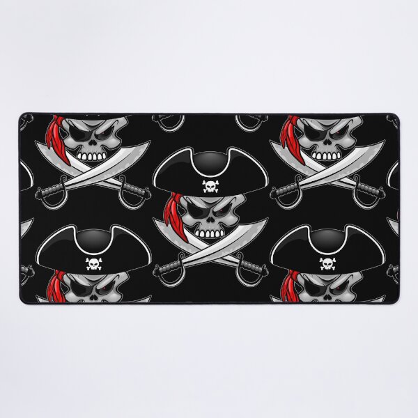 Item preview, Pirate Skull with Crossed Sabers and Red Bandana designed and sold by BluedarkArt.