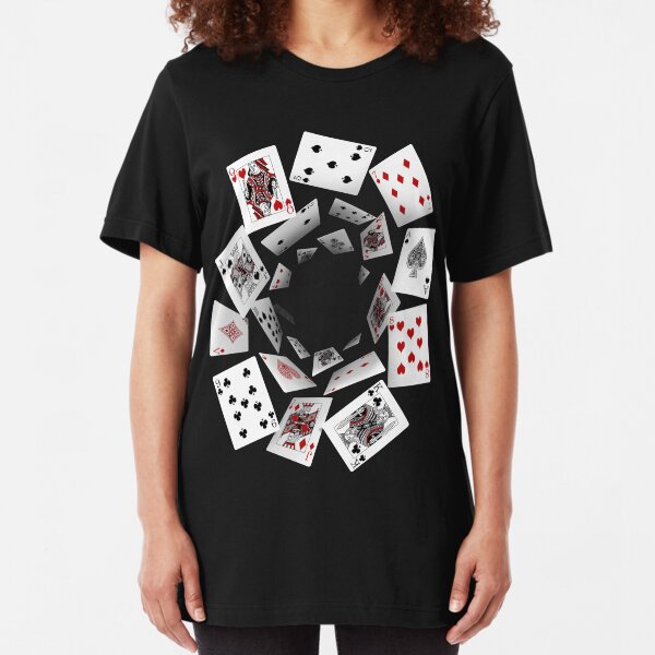 Falling Cards Slim Fit T-Shirt