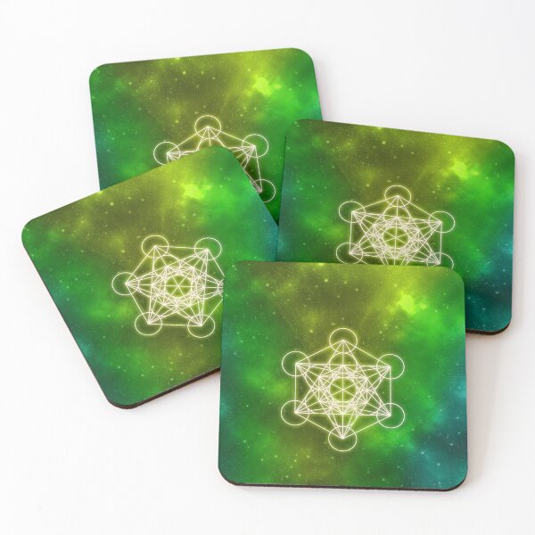 Item preview, Metatron Cube  | Sacred Geometry | Green Nebula designed and sold by ghost888.