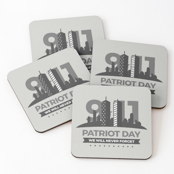 Item preview, A design with 911 and the Twin Towers in gray with the lettering Patriot Day we will never forget designed and sold by velisani.