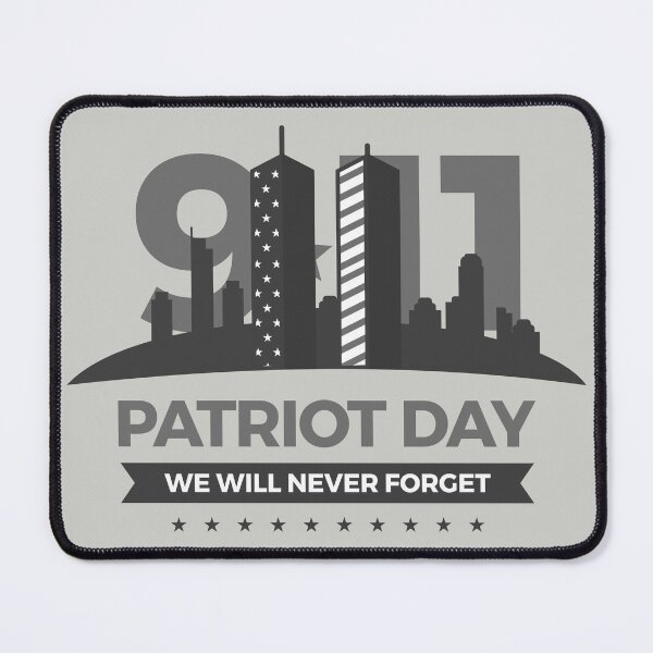 Item preview, A design with 911 and the Twin Towers in gray with the lettering Patriot Day we will never forget designed and sold by velisani.