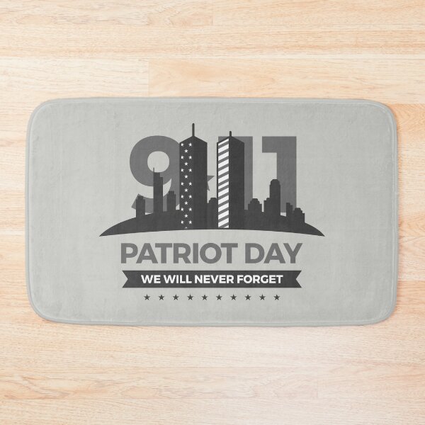 Item preview, A design with 911 and the Twin Towers in gray with the lettering Patriot Day we will never forget designed and sold by velisani.