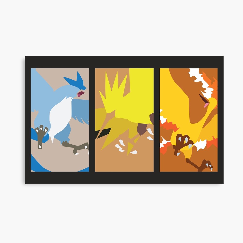 Pokemon Articuno Zapdos Moltres Inspired Legendary Birds Print 