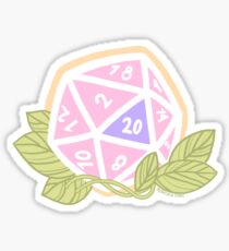 Pastel 20 sided dice Dungeons and Dragons sticker Sticker