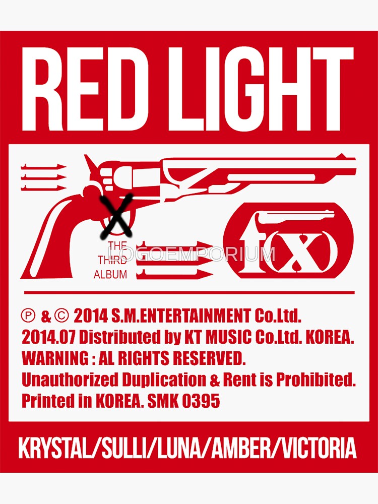 F(X) RED LIGHT Sticker for Sale by LOGOEMPORIUM