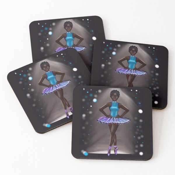 Item preview, Ballerina Noor #2 - African American, Black ballerina girls with corn rows dancing 8 !  This black girl loves dance Afro hair dark brown skin tutu. Love Ballet designed and sold by Artonmytee.
