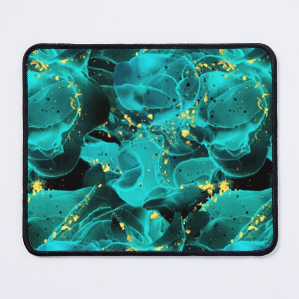 Aperçu de l'œuvre Motif marbré avec paillettes noires, vertes et dorées créée et vendue par BeInTouch.