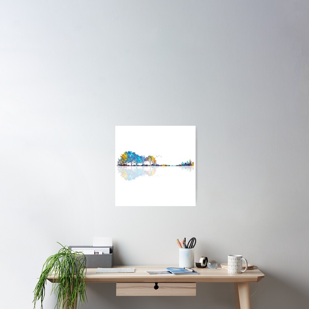Nature Guitar - Colorful Watercolor Poster