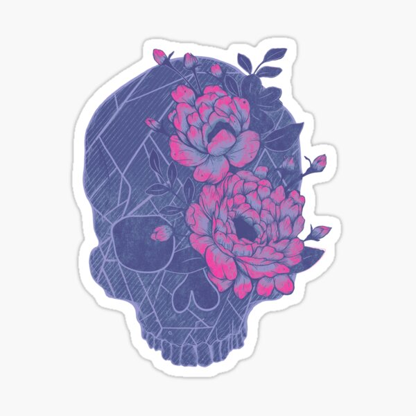 Floral Sugar Skull Sticker