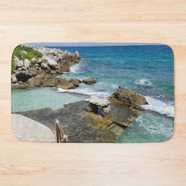 Item preview, Natural Bench in the most gorgeous blue water designed and sold by Seeding Serendipity.