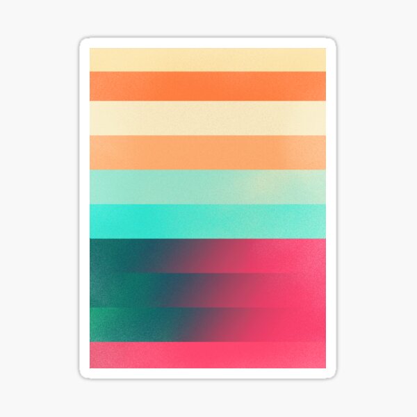 Colorful Retro Stripes Sticker