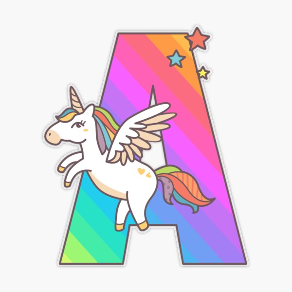 Cute Unicorn Rainbow Cartoon Initial Letter K Monogram Premium T-Shirt