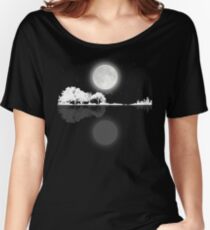Camiseta ancha para mujer Noche de guitarra de naturaleza