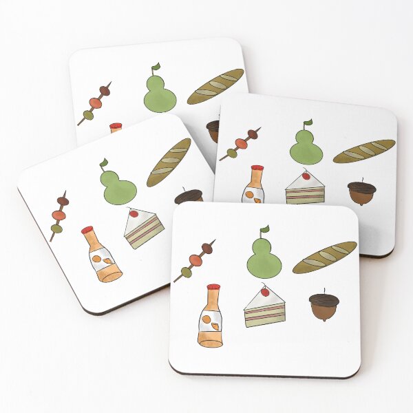 Item preview, Picnic Food Baguette Cake Olives Pear Juice Acorn - Collage Animation designed and sold by jolabrese.