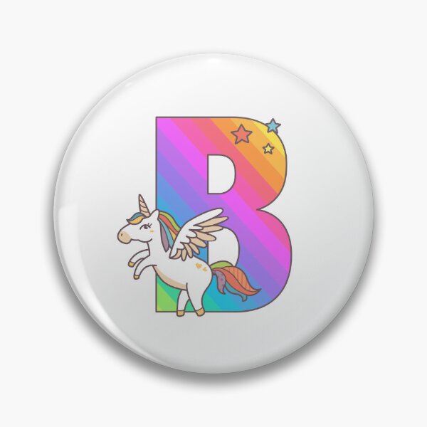 Item preview, Unicorn Monogram Letter B Initial Cute Birthday Gift designed and sold by Delightfully Cynical.