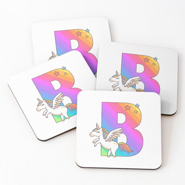 Item preview, Unicorn Monogram Letter B Initial Cute Birthday Gift designed and sold by Delightfully Cynical.