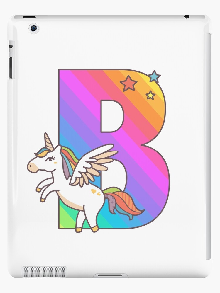 Cute Unicorn Rainbow Cartoon Initial Letter K Monogram Premium T-Shirt