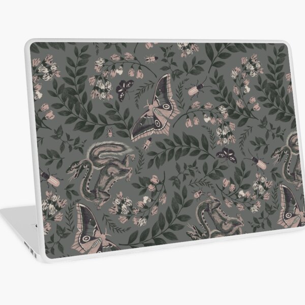 Moth and chimera gray Laptop Skin