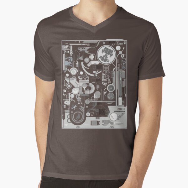 techno computer chip V-Neck T-Shirt
